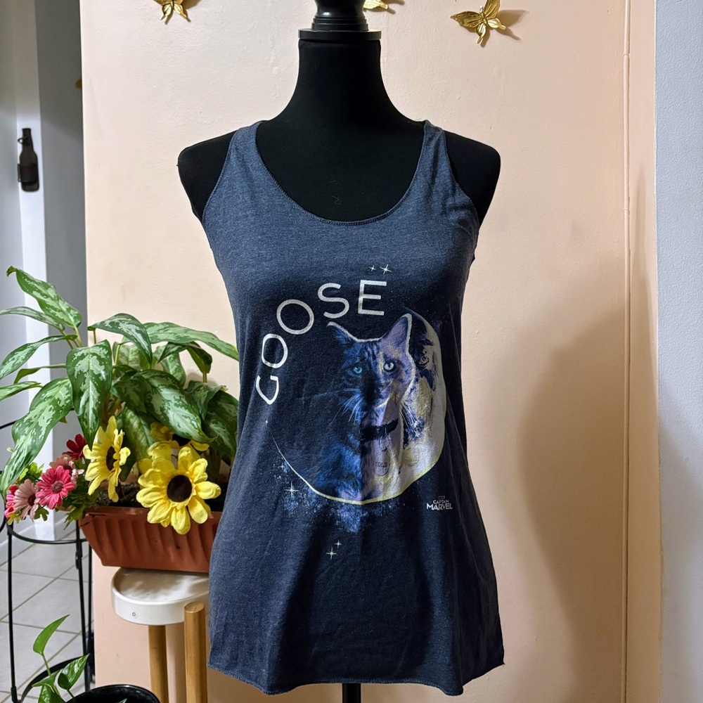 Next Level Apparel Navy Blue 'Goose' Graphic Tank Top - Women's